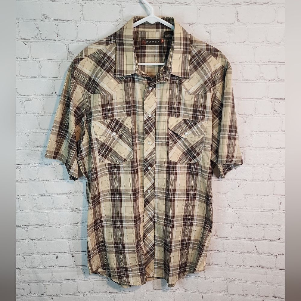 Men's Roper pearl snapped shirt, size XL